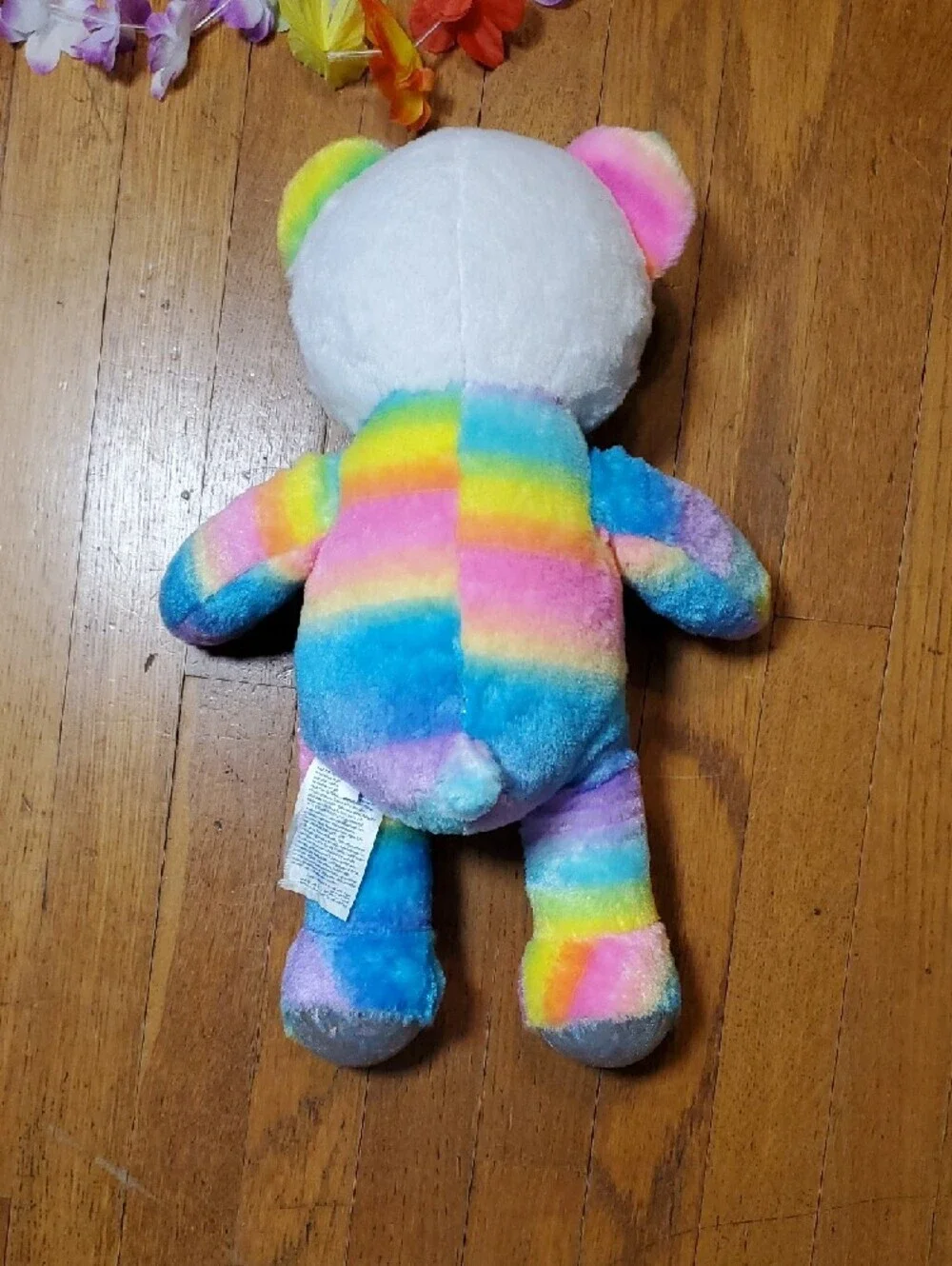 Build-A-Bear Rainbow Teddy Plush with Silver Sparkle Paws